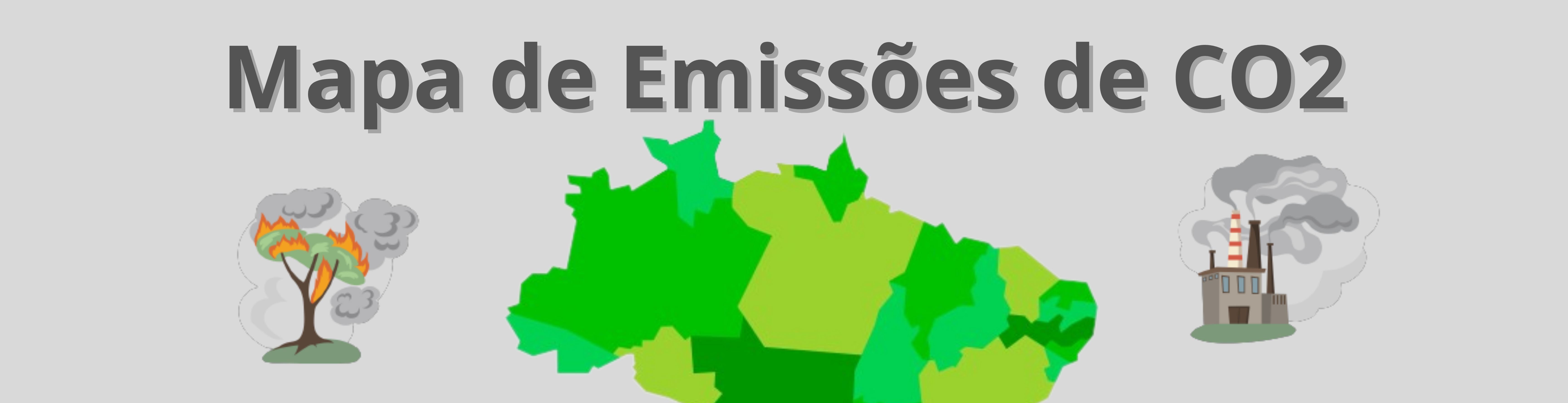 Mapa do brasil com figuras mostrando poluição